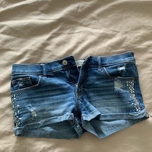 Denim low waist shorts